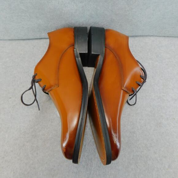 Express Men's Leather Cognac Polished Dress Shoes - Size 8 New - Picture 3 of 9
